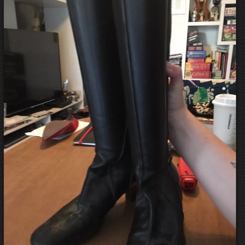Salvatore Ferragamo mid calf leather boots
